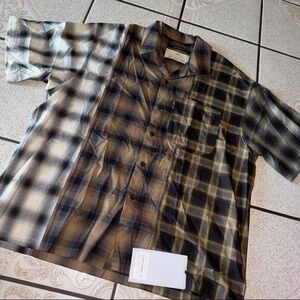 Song For The Mute Button Up Gym Shirt Ombré Check size 48EU 38